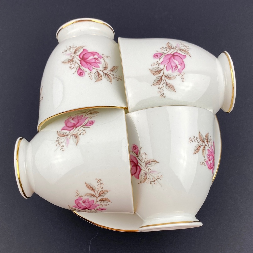 Vintage Florence Bone China Tea Cup and Saucer Set Pink floral